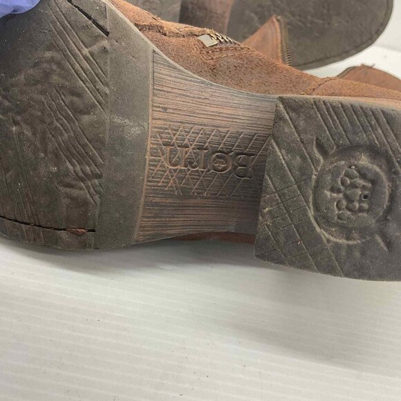 BORN~ Brown Leather Tassel Ankle Boots~Size  8.5 - Picture 3 of 4